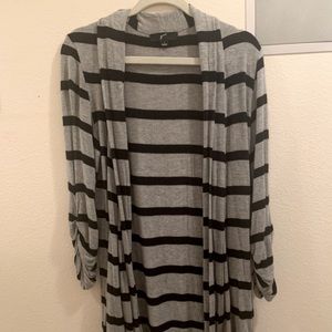 GNW striped cardigan with scrunched sleeves: L